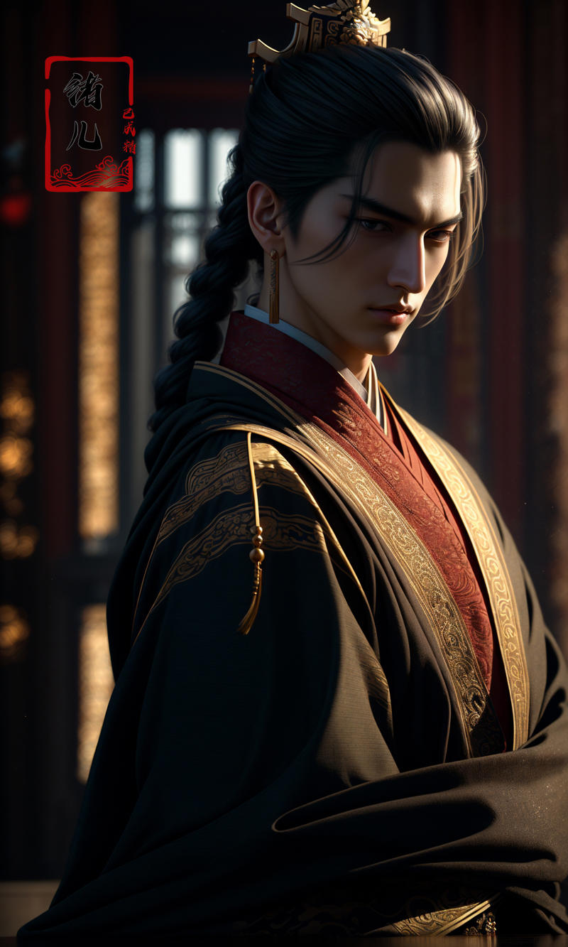 606247209521968586-2754228275-Epic CG masterpiece, A Chinese Tang dynasty emperor,by guopei Wuxia,handsome, MAX Masculinity, straight crown, golden Taoist rob.jpg